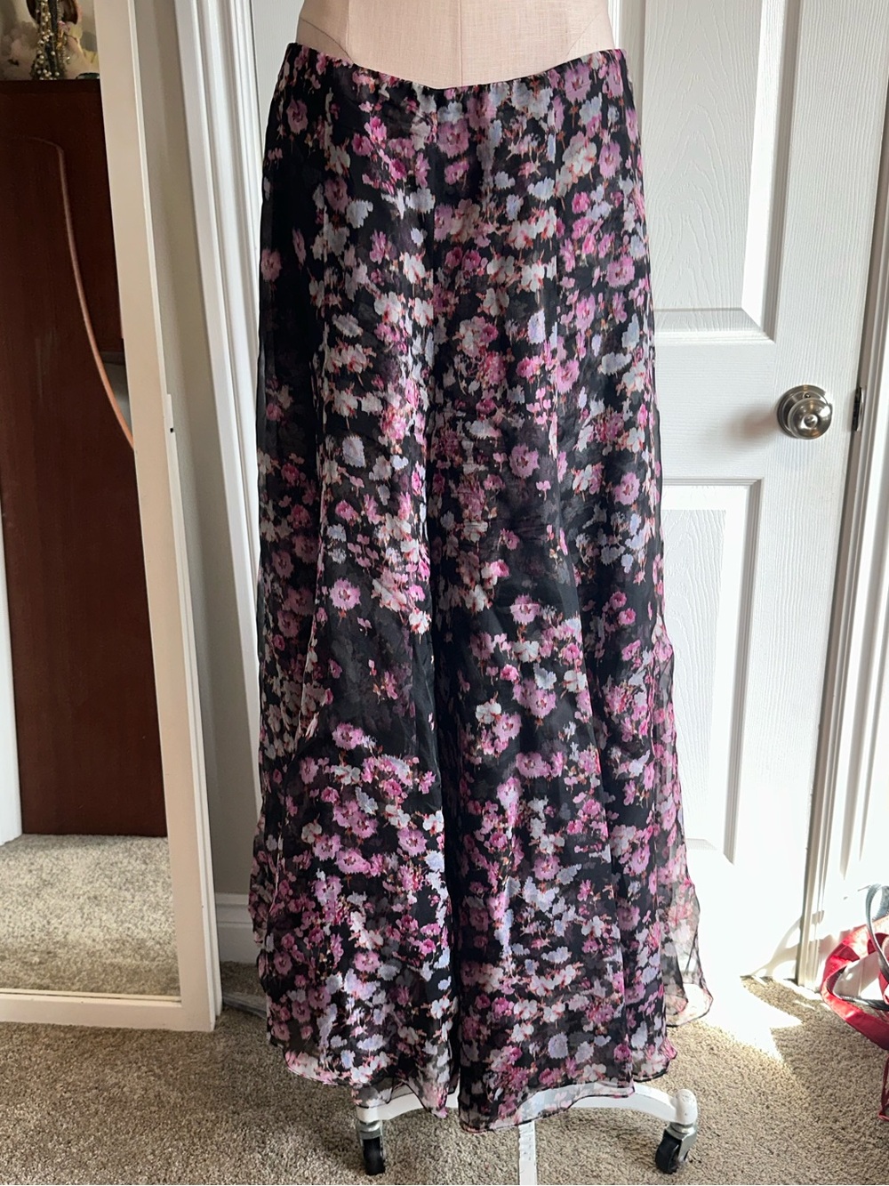 Carolina Herrera Floral Silk Wide Leg Pants